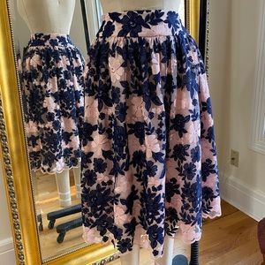 Eliza J Embroidered Midi Skirt